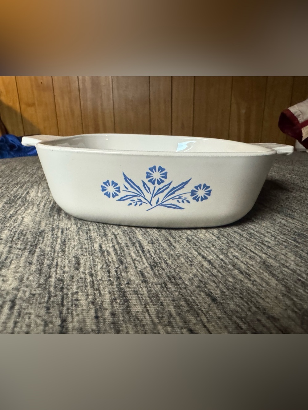 Corningware White and Blue Floral Stoneware Baking Dish